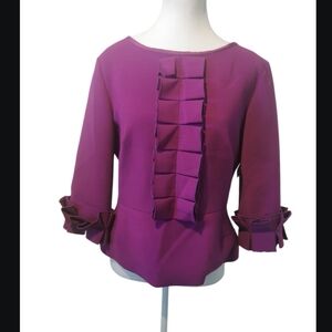 Sandra Angelozzi S8 Statement Piece Purple Ruffle Women's Top